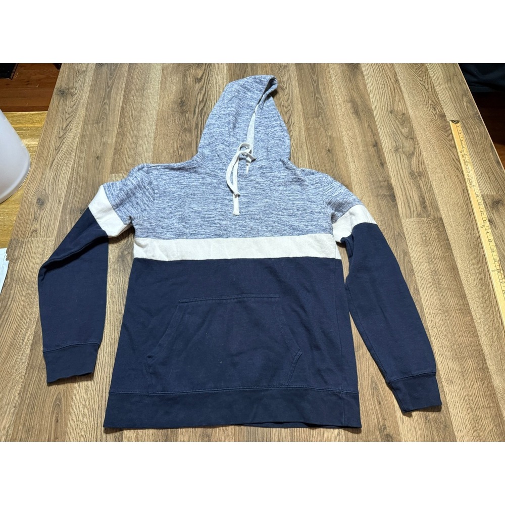 Exist Hoodie Men's Size Medium Blue Gray White Sweatshirt Pull Over Long Sleeve